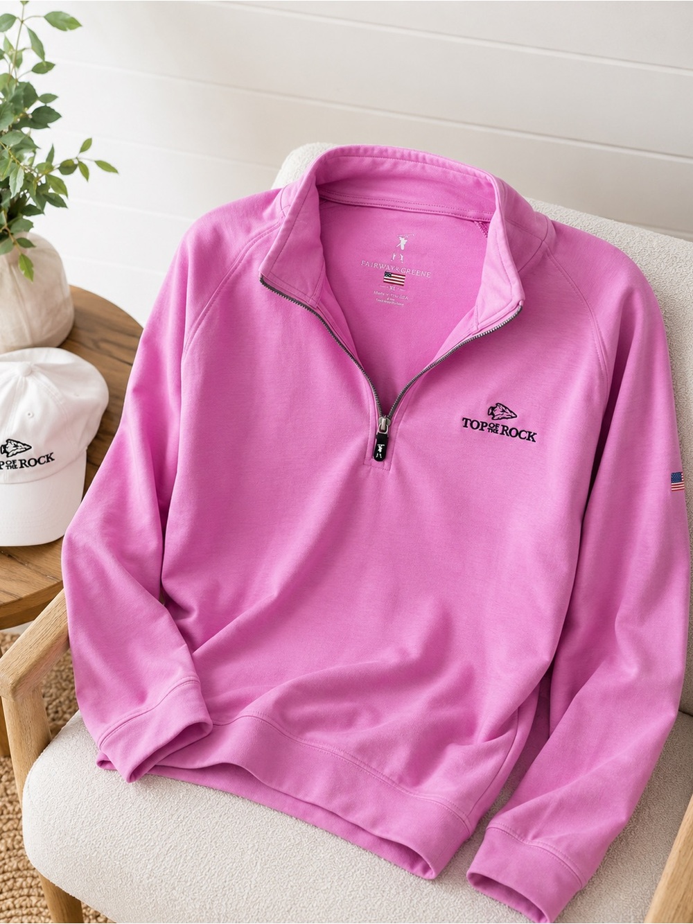 Fairway & Greene Top of the Rock Women’s XL Pink Quarter-Zip Pullover